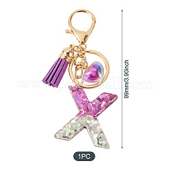 Alloy Resin Heart Keychains&nbsp;KEYC-TADJ0002-01G-X