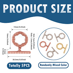 5Pcs Flat Round Brass Toggle Clasps&nbsp;KK-TADJ0001-23