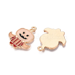 Halloween Theme Rack Plating Luminous Alloy Enamel Pendants&nbsp;ENAM-N056-232G