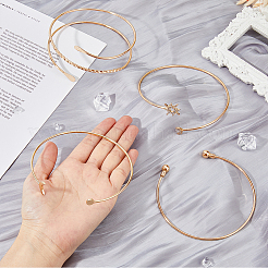 4Pcs 4 Styles Iron Three Loops Wire Wrap Bracelet Set&nbsp;BJEW-FI0001-19