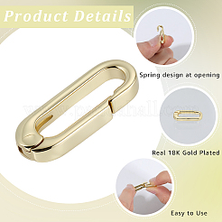 6Pcs 2 Colors Brass Oval Spring Gate Rings&nbsp;KK-SC0007-45