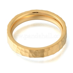 Ion Plating(IP) 304 Stainless Steel Hammered Finger Rings for Women&nbsp;RJEW-B066-03G
