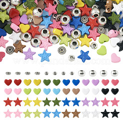 156Pcs 27 Style Spray Painted & Tibetan Style Alloy Beads&nbsp;FIND-TA0002-84