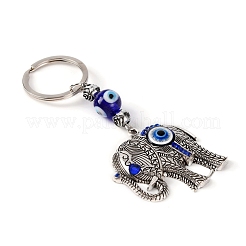 Evil Eye Resin Keychain&nbsp;KEYC-WH0029-19P