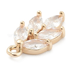 Brass Clear Cubic Zirconia Pendants&nbsp;X-ZIRC-O042-03G