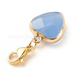 Natural Gemstone Heart Pendant Decorations&nbsp;HJEW-JM00687