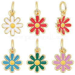 10Pcs 5 Colors Brass Enamel Charms&nbsp;KK-BBC0024-04