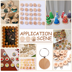 200Pcs Beech Wooden Round Pieces&nbsp;WOOD-NB0002-94A