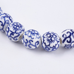 Handmade Blue and White Porcelain Beads&nbsp;PORC-G002-28