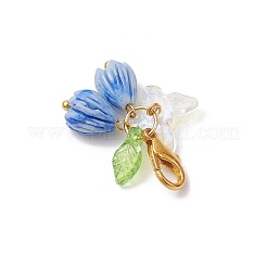 5Pcs Rose Butterfly Resin Pendant Decoration&nbsp;HJEW-JM02939
