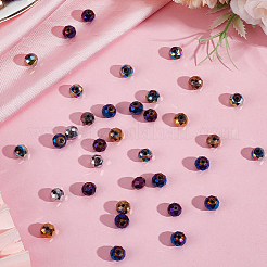 Electroplate Transparent Glass Beads Strands&nbsp;EGLA-LT0001-02C