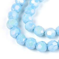 Anti-Tarnish Electroplate Glass Beads Strands&nbsp;X-EGLA-T021-6mm-15-01