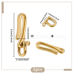 2Pcs Brass Shackle Clasps&nbsp;KK-PH0012-62B-G