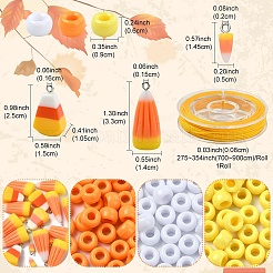 DIY Barrel Plastic Beads & Resin Candy Corn Pendant Making Kits&nbsp;DIY-YW0011-81