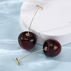 304 Stainless Steel Cherry Stud Earrings&nbsp;EJEW-L304-13G-01