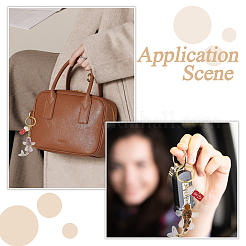 7Pcs Resin with Natural & Synthetic Gemstone & Lampwork Inside Keychain&nbsp;KEYC-FH00095
