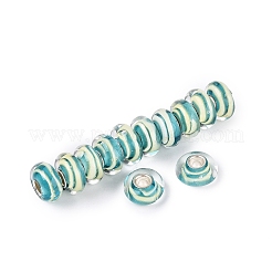 Handmade Lampwork & Brass Core European Beads&nbsp;LAMP-N044-11S-01