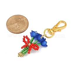 Bouquet Handmade Glass Seed Beaded & Acrylic Pendants Decorations&nbsp;HJEW-MZ00269-02