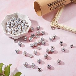 100Pcs Polymer Clay Rhinestone Round Beads&nbsp;RB-SZ0001-04
