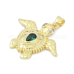 Brass Micro Pave Cubic Zirconia Pendants&nbsp;KK-D317-138G