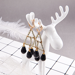 Brass Hoop Earring Findings with Latch Back Closure&nbsp;KK-L148-07