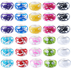 50Pcs 10 Colors Opaque Resin Rondelle European Beads&nbsp;RESI-TA0005-47