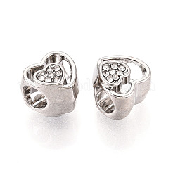 Rack Plating Alloy Rhinestone European Beads&nbsp;FIND-N011-07P