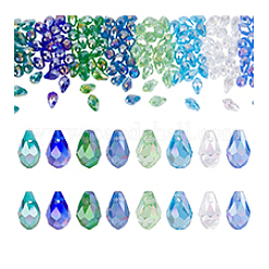 160Pcs 8 Colors Electroplate Glass Beads Strands&nbsp;GLAA-PH0003-31A