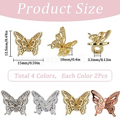 8Pcs 4 Colors Brass with Cubic Zirconia Pendants&nbsp;KK-SC0004-25