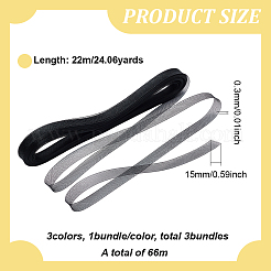 3 Bundles 3 Colors Polyester Fine Soft Horsehair Braid Boning&nbsp;DIY-FG0005-24
