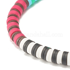 Handmade Polymer Clay Heishi Beaded Stretch Bracelet&nbsp;BJEW-JB07605