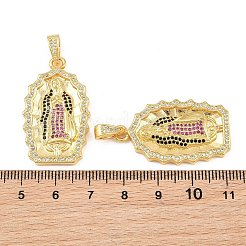 Brass Micro Pave Cubic Zirconia Pendants&nbsp;CU-CBA56CE-02G