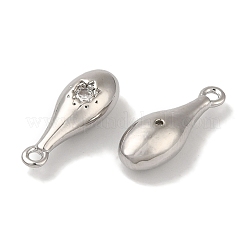 Brass Micro Pave Clear Cubic Zirconia Pendants&nbsp;KK-U013-01P