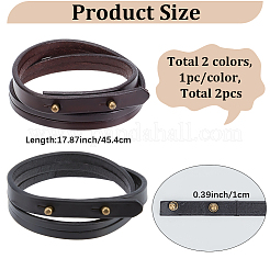 2Pcs 2 Colors Cowhide Wrap Bracelets for Men Women&nbsp;BJEW-GF0001-40