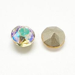 Pointed Back Glass Rhinestone Cabochons&nbsp;RGLA-T110-4mm-001PS