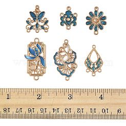 36Pcs 6 Styles Alloy Enamel Connector Charms&nbsp;FIND-FS0004-46C