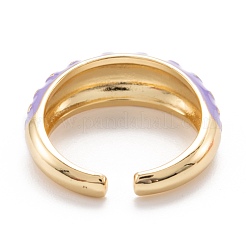 Brass Enamel Cuff Rings&nbsp;RJEW-I077-14G