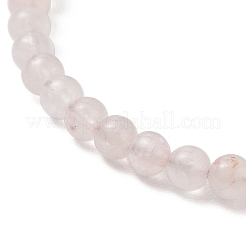Natural Rose Quartz Beaded Cuff Bangles&nbsp;BJEW-JB13328-01