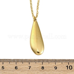 304 Stainless Steel Teardrop Pendant Cable Chain Necklaces for Women&nbsp;LS-NJEW-A038-01G