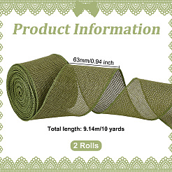 10 Yards Burlap Ribbons&nbsp;SRIB-WH0026-11B