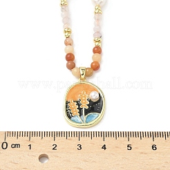 Natural Myanmar Jade Pendant Necklaces for Women&nbsp;NJEW-G165-01B-G