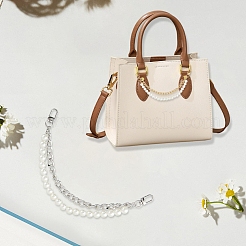 2Pcs 2 Colors Plastic Imitation Pearl Beaded Double Strand Bag Handles&nbsp;DIY-SC0030-94