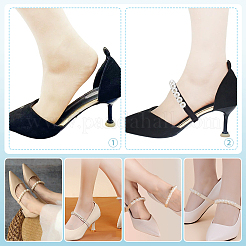 2 Pairs ABS Plastic Imitation Pearl Shoelaces&nbsp;FIND-PH0025-23B