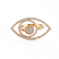 Brass Micro Pave Clear Cubic Zirconia Finger Rings&nbsp;RJEW-S044-156-NF