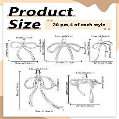 20Pcs 5 Styles Rack Plating Alloy Pendants&nbsp;FIND-LP0005-92P