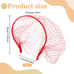 2Pcs Polyester Mesh Veil Hair Bands&nbsp;MRMJ-BC0003-49