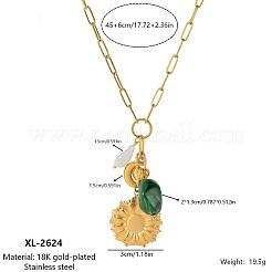 304 Stainless Steel & Resin & Plastic Pearl Pendant Necklaces&nbsp;WG9698C-01