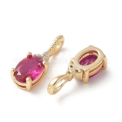 Brass Micro Pave Cubic Zirconia Pendants&nbsp;KK-Q031-43G-11