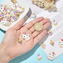 60Pcs 6 Styles Alloy Enamel Pendants&nbsp;ENAM-CJ0004-90