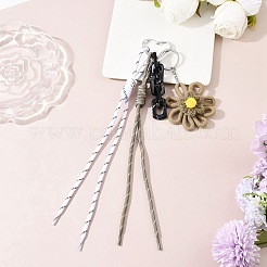 Flower Handmade Woven & Polyester Cord Pendant Decorations&nbsp;HJEW-JM04422-02